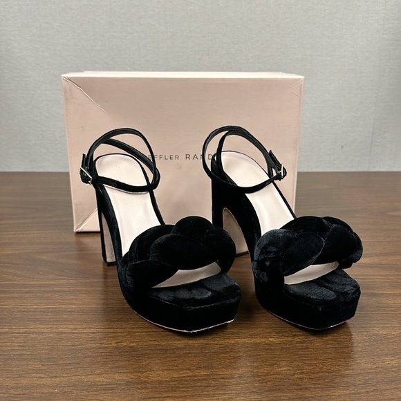 Loeffler Randall Fae Platform Sandal in Black Velvet - Picture 2 of 14